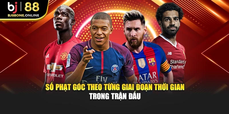 Số phạt góc theo từng giai đoạn thời gian trong trận đấu